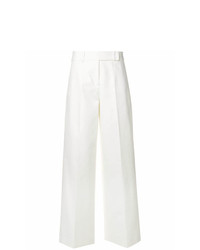 Белые широкие брюки от Jil Sander Navy