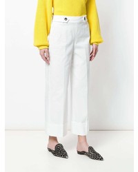 Белые широкие брюки от Incotex