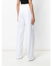 Белые широкие брюки от Moncler
