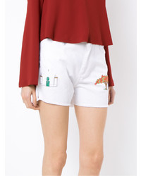 Женские белые шорты с вышивкой от Martha Medeiros