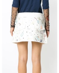 Женские белые шорты с вышивкой от Andrea Bogosian