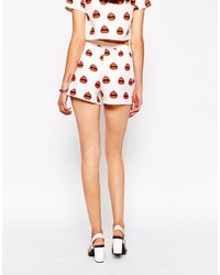 Женские белые шорты с принтом от Daisy Street