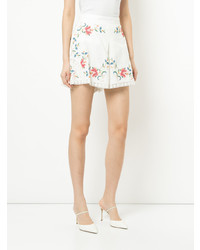 Женские белые шорты с цветочным принтом от Zimmermann