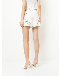 Женские белые шорты с цветочным принтом от Zimmermann