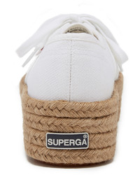 Женские белые эспадрильи из плотной ткани от Superga