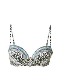 Белый бикини-топ с леопардовым принтом