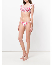 Белый бикини-топ с принтом от MC2 Saint Barth