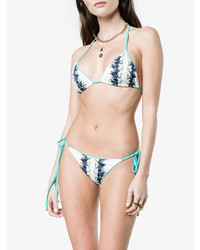 Белый бикини-топ с принтом от Belusso