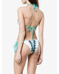 Белый бикини-топ с принтом от Belusso