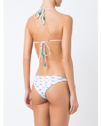 Белый бикини-топ с принтом от BRIGITTE