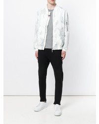 Мужской белый бомбер с камуфляжным принтом от Rossignol