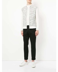 Мужской белый бомбер с камуфляжным принтом от Loveless