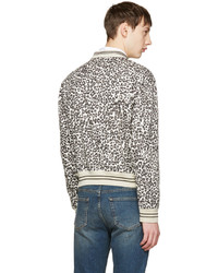 Мужской белый бомбер с принтом от Alexander McQueen