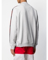 Мужской белый бомбер с принтом от Moschino