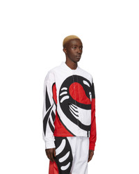 Мужской белый бомбер с принтом от Reebok By Pyer Moss