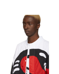 Мужской белый бомбер с принтом от Reebok By Pyer Moss