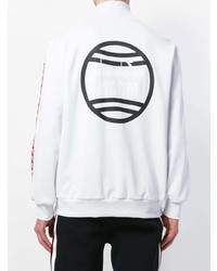 Мужской белый бомбер с принтом от MSGM