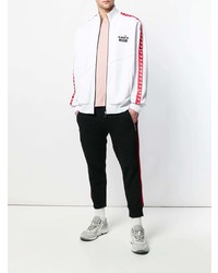 Мужской белый бомбер с принтом от MSGM