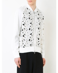 Мужской белый бомбер с цветочным принтом от Marna Ro