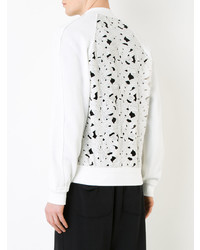 Мужской белый бомбер с цветочным принтом от Marna Ro