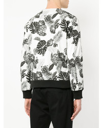 Мужской белый бомбер с цветочным принтом от Loveless