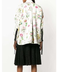 Женский белый бомбер с цветочным принтом от N°21