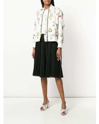 Женский белый бомбер с цветочным принтом от N°21