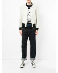 Мужской белый бомбер от Fake Alpha Vintage