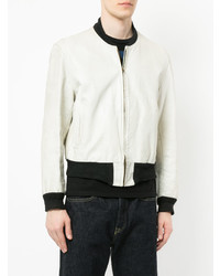 Мужской белый бомбер от Fake Alpha Vintage