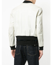 Мужской белый бомбер от Fake Alpha Vintage