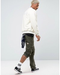 Мужской белый бомбер от Stussy