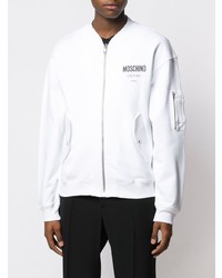 Мужской белый бомбер от Moschino