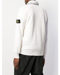 Мужской белый бомбер от Stone Island