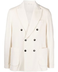 Мужской белый вельветовый двубортный пиджак от Circolo 1901