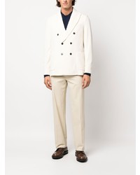 Мужской белый вельветовый двубортный пиджак от Circolo 1901