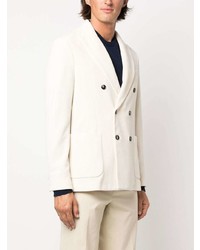 Мужской белый вельветовый двубортный пиджак от Circolo 1901