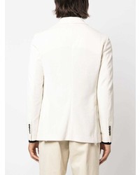 Мужской белый вельветовый двубортный пиджак от Circolo 1901