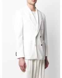 Мужской белый вельветовый двубортный пиджак от MACKINTOSH