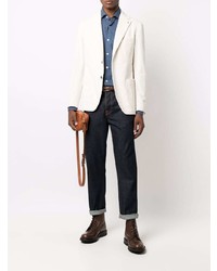 Мужской белый вельветовый пиджак от Tagliatore