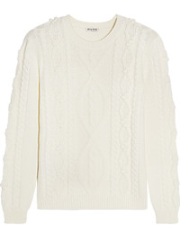 Женский белый вязаный вязаный свитер от Miu Miu