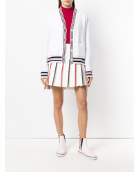 Женский белый вязаный кардиган от Thom Browne