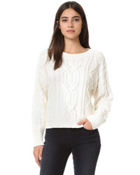 Женский белый вязаный свитер от 360 Sweater