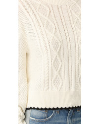 Женский белый вязаный свитер от MCQ