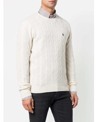 Мужской белый вязаный свитер от Polo Ralph Lauren