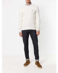 Мужской белый вязаный свитер от Polo Ralph Lauren