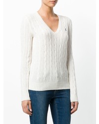 Женский белый вязаный свитер от Polo Ralph Lauren