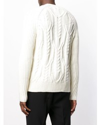 Мужской белый вязаный свитер от Neil Barrett
