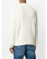 Мужской белый вязаный свитер от JW Anderson