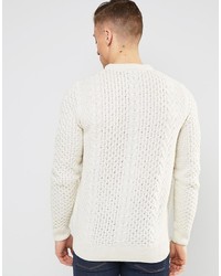 Мужской белый вязаный свитер от Bellfield