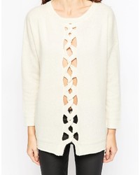 Женский белый вязаный свитер от French Connection